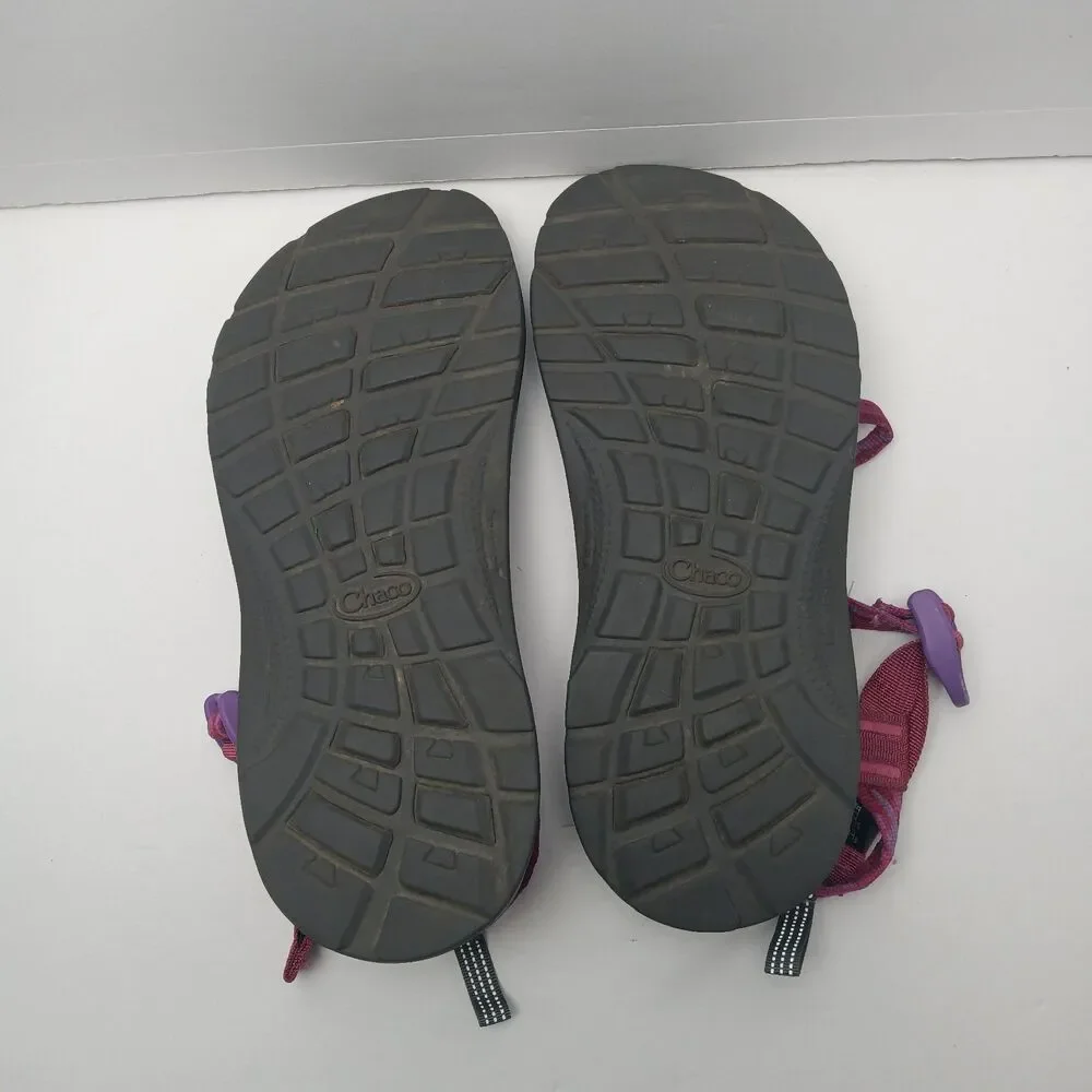 Chaco ZX/1 Eco Tread Kids Sandals  Pink Purple Gray Strap Buckle Non-Mark Size 6